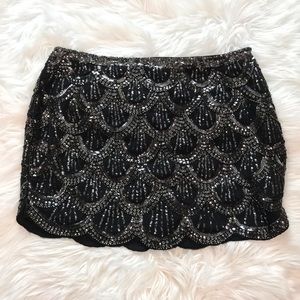 Black Sequined Skirt